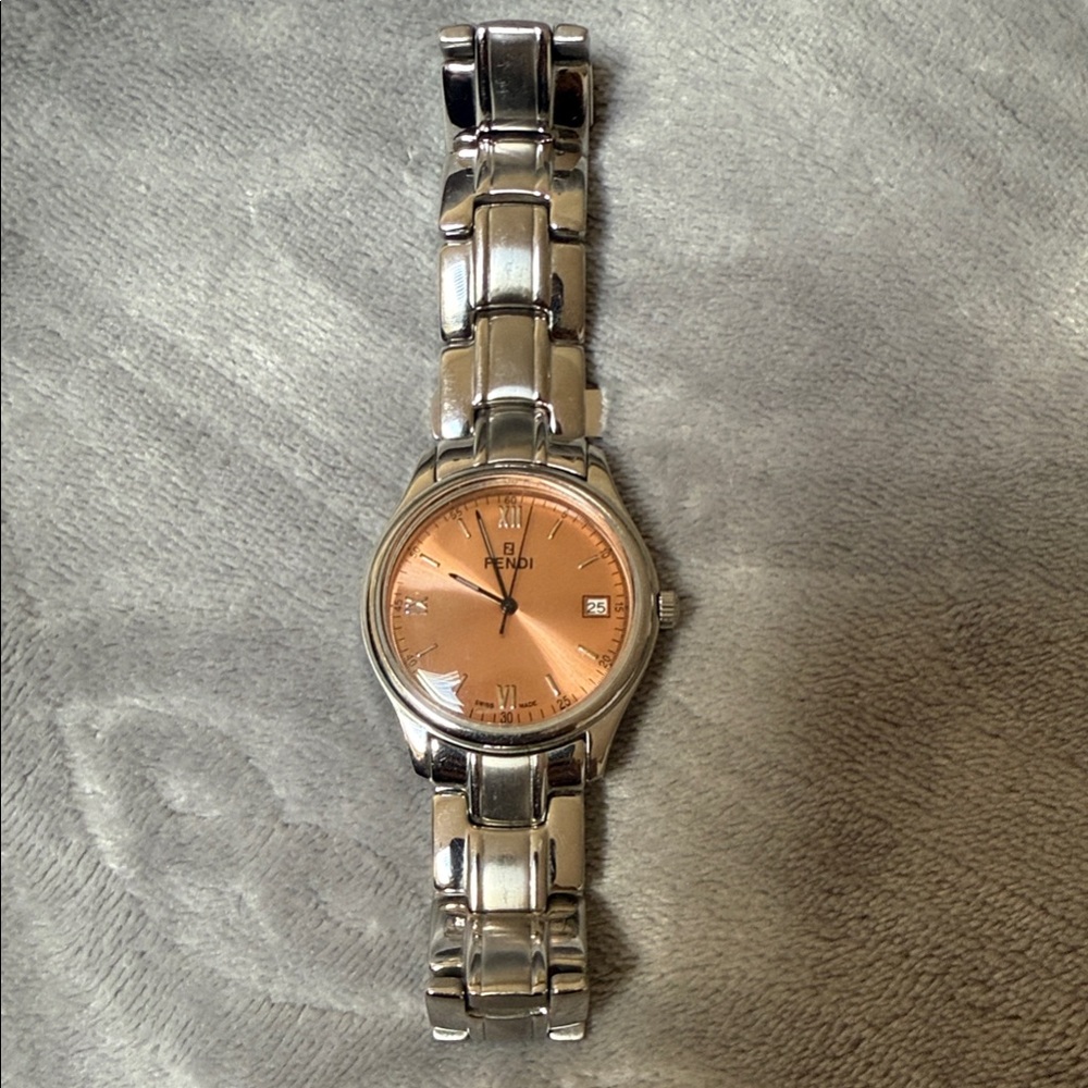 Fendi Two-Tone Silver and Rose Gold Watch